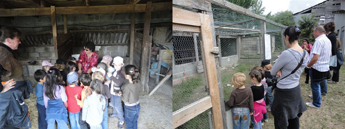 Visite guidée de la ferme, groupe animé par Josiane Mespoules