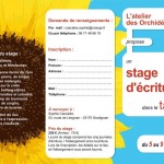 Bulletin d'inscription Atelier d'écriture Villette - Eté 2014 