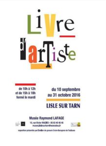 Exposition Livre d'Artiste à Lisle sur Tarn (81)