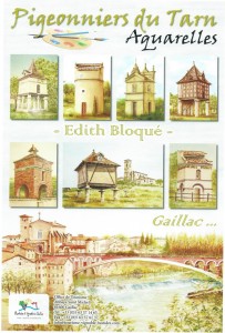 Affiche "Aquarelles du Tarn" Edith Bloqué (5€)