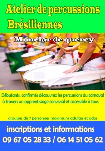 Percu brésiliennes à Monclar de Quercy