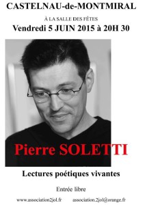 Pierre Soletti - Lectures poétiques vivantes à Castelnau de Montmiral (81)