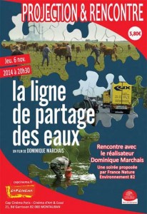 La ligne de partage des eaux.