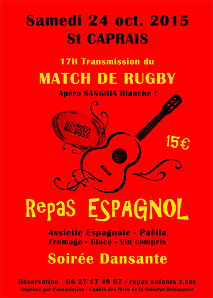 Match de Rugby et Soirée Espagnole ... à La Salvetat Belmontet (82)