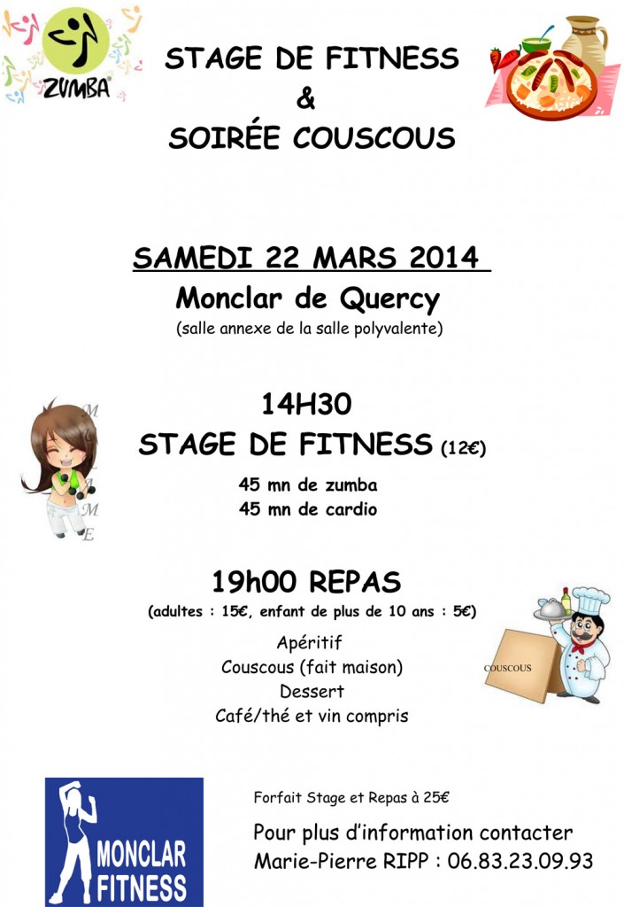 Stage de Fitness et Soirée Couscous à Monclar de Quercy 